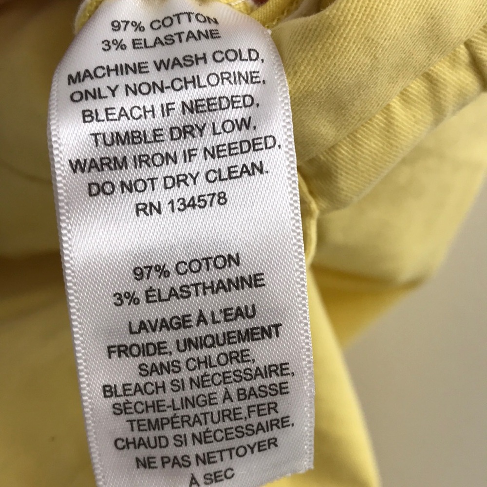 Mens Vineyard Vines Yellow Flat Front Shorts - Picture 5 of 5